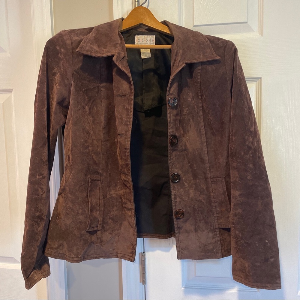 X.O.X.O In America and Abroad Vintage Brown Button Front Jacket Size Large